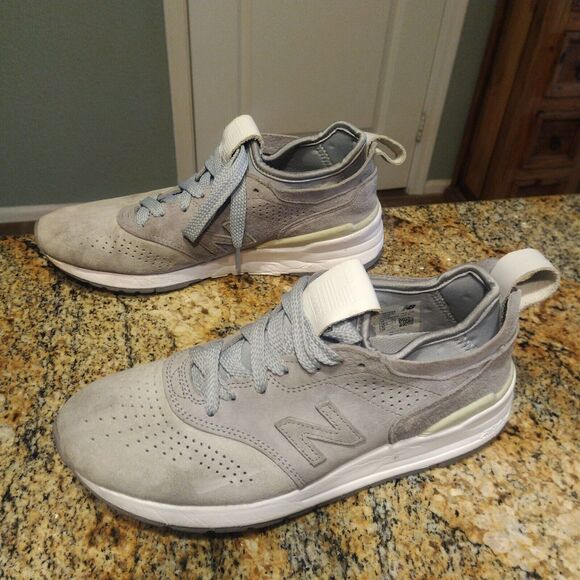 Rare New Balance M977DS2 Men's Lace-up Suede Sneakers Low Cut Light Grey Size 7 - Picture 3 of 12